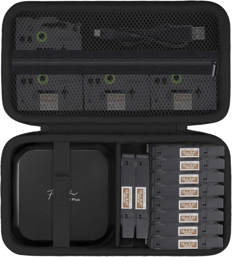 Baval Label Printer Case Compatible with Brother P-Touch Cube Plus PT-P710BT Bluetooth Label Maker(Black Case) - Image 1